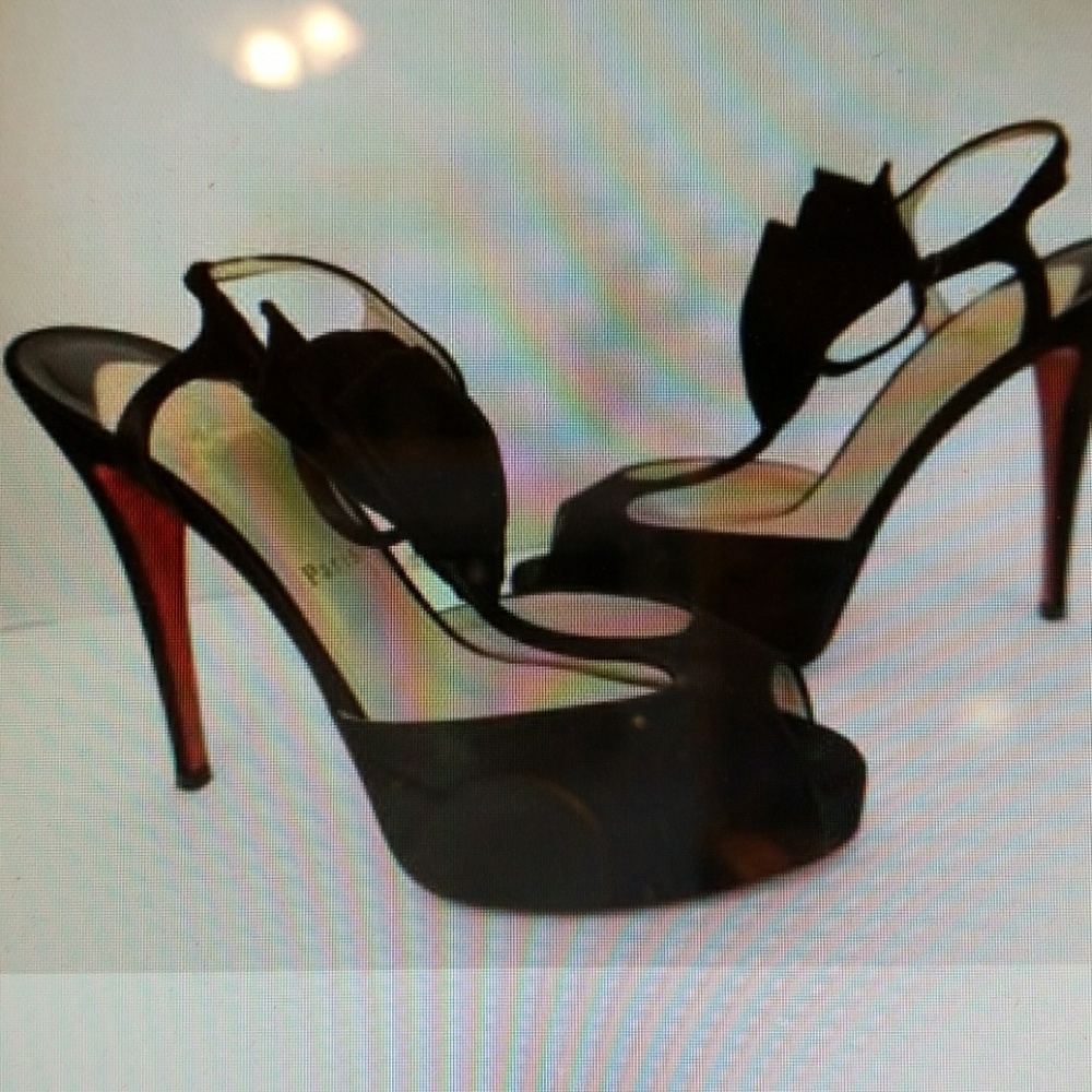 SOLD!!!!Christian Louboutin Blk Satin Shoes - Picture 3 of 5